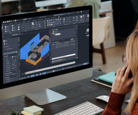 Stagiaire en formation continue sur le logiciel AutoCAD dans le cadre d'une formation dessinateur CAO DAO.